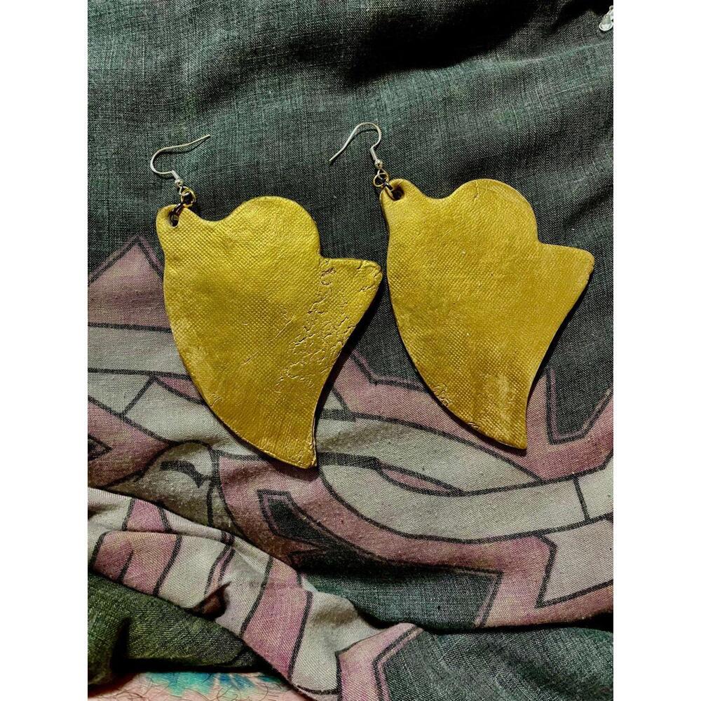 Golden golden Halloween ghost ghosts spooky decor fall fashion earrings jewelry